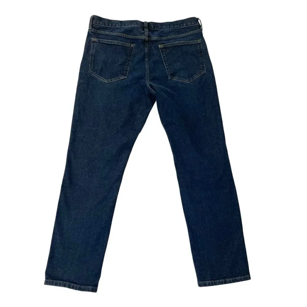 Everlane Uniform Slim 4 Way Stretch Jeans Dark Wash Organic Cotton size 34x30